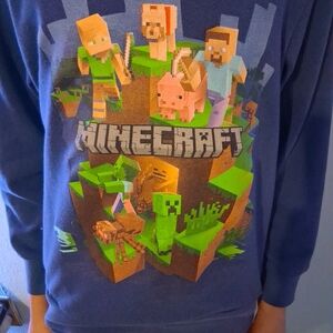 Minecraft Blue Graphic Sweatshirt